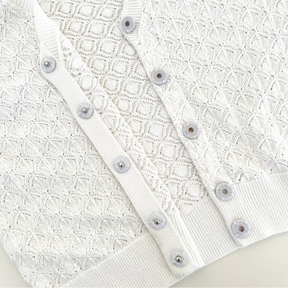 J Crew V neck Pointelle Cardigan Sweater - Picture 8 of 10